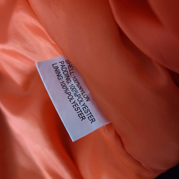 Vintage Pop England Black Bomber Jacket Mens Large Orange Lining - Picture 7 of 11